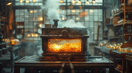 Glassmakers begin by crafting a lightning rod a crucial component for those who work in glass production, Generated by AI
