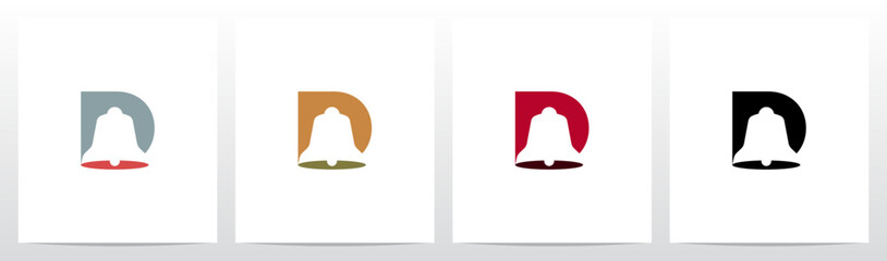 Bell On Letter Initial Logo Design D