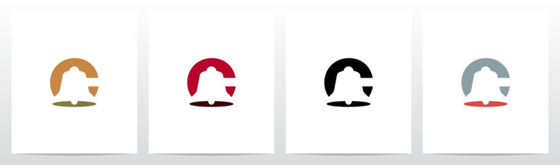 Bell On Letter Initial Logo Design C
