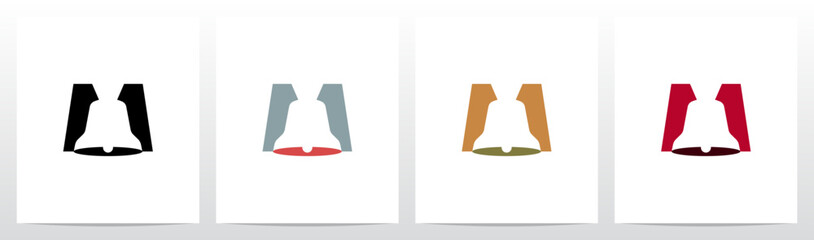 Bell On Letter Initial Logo Design M