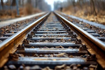 Railroad Tracks Fading into Distance