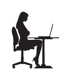 Girl sitting at the computer