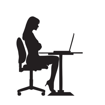 recommend clip art: Girl sitting at the computer