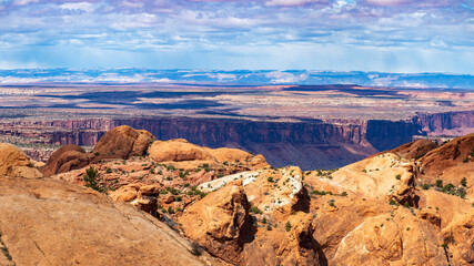 The Upheaval Dome crater in the Canyonland national park