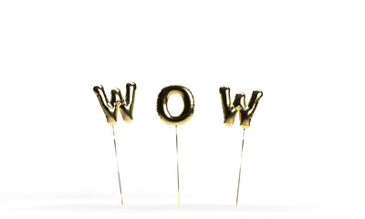 Wow text font calligraphy balloon orange yellow golden color object icon bubble design cartoon speech art message retro element wow surprise effect boom style art wow stcker pop word banner frame chat