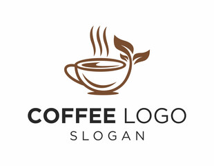 Logo about Coffee created using the CorelDraw application. on a white background.