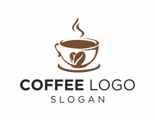 Logo about Coffee created using the CorelDraw application. on a white background.