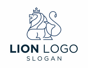 Logo about Lion created using the CorelDraw application. on a white background.
