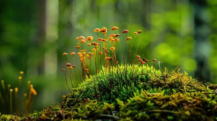 photo of single beautiful moss in nature