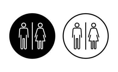 Toilet icon set. restrooms icon vector. bathroom sign. wc, lavatory