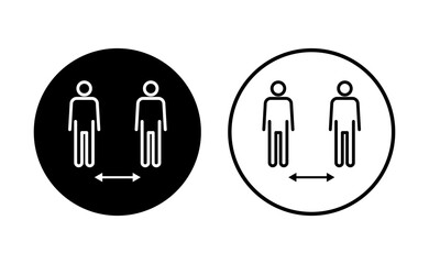 Social distance icon set. social distancing icon. self quarantine sign