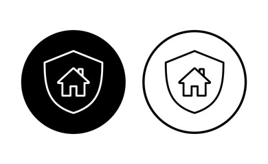 Home insurance icon set. home protection icon