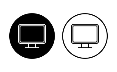 Computer icon set. computer monitor icon vector.