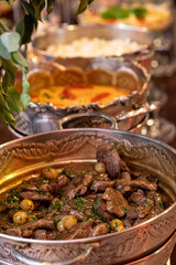 stew with vegetables, stew with vegetables and herbs, food, table setting , buffet for party, fillet with madeira sauce, meat with sauce, madeira sauce

