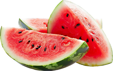 Slices of Watermelon on a Transparent Background