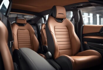 'car seat set 3d chair automobile leather rendering vehicle modern interior comfortable sport sofa black headrest comfort ornate dark elegance luxury part 1 new'