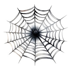 Obraz premium Watercolor spider web isolated on white background. Hand drawn illustration.