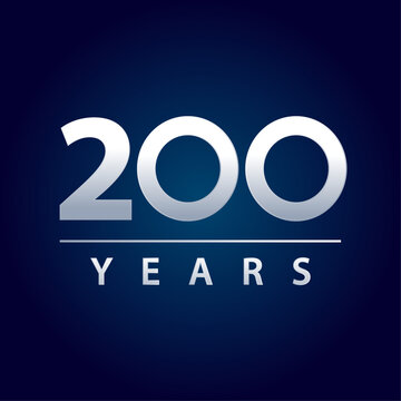 200 years blue and silver gradient for celebration, events, anniversary