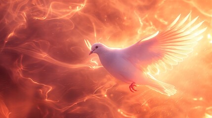 dove ascends on a gentle watercolor background, ideal for thoughtful content, vector.