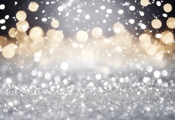 'anniversary bokeh white snow Silver glitter Christmas confetti background glistering grey birthday...