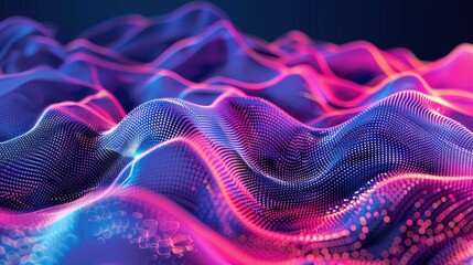 3D visual of sound waves materialized as dynamic geometric shapes - obrazy, fototapety, plakaty
