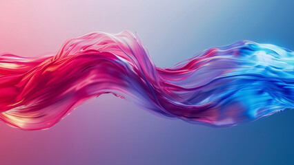 abstract background with blue and pink wavy fabric. 3d rendering