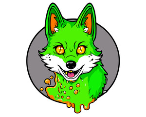 zombie wolf on transparent background