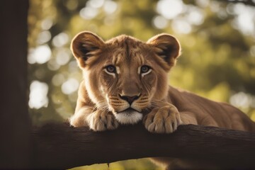 'lion hanging out young tanzania baby animal big cat felino mammal wildlife safari nature'