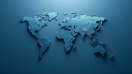 Fototapeta na wymiar World map icon representing global communication and international networking. Concept Global Communication, International Networking, World Map Icon