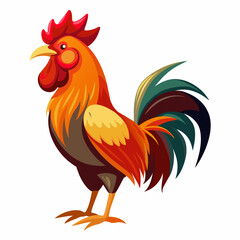 Rooster vector art illustration (1)