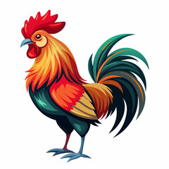 Rooster vector art illustration (5)