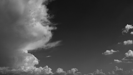 black and white image, buautiful sky with cloud
