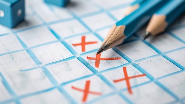 Closeup of a halfcompleted todo list with items crossed out and unchecked suggesting a lack of time management skills and inability to complete tasks efficiently. .