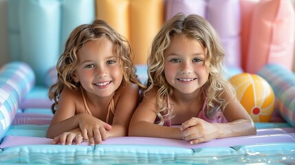 Lilac Dreams: Children Enjoying Beach Toys