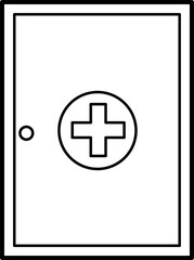 Obraz premium Medicine Cabinet Outline Vector Illustration