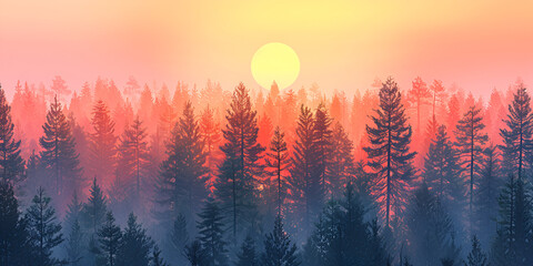 Enchanting Forest Sunset