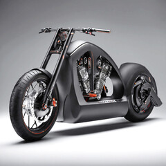 motorcycle on black background