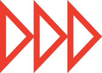 シンプルな赤い矢印のアイコン