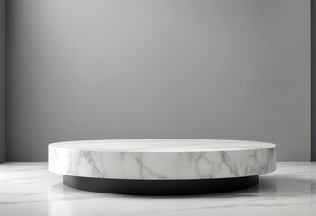 'marble splay studio White background Empty gray product modern backdrops pedestal 3D Rendering podium platform poduim dais display footed showcase showroom shelf'
