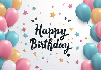 Photo of birthdays card , banner vector design decoration with balloons 