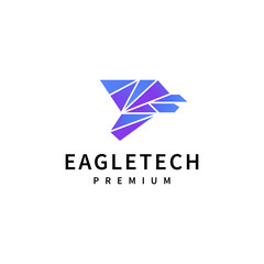 Eagle head tech symbol logo design