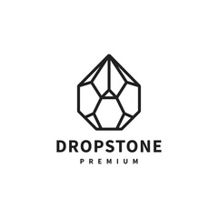 vintage drop stone line art logo design