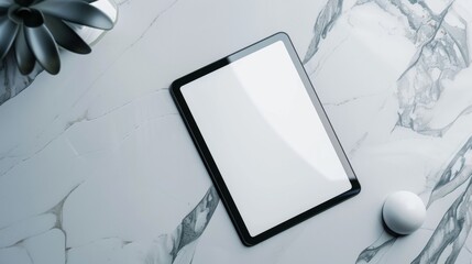 Blank mockup of a multifunctional tablet with the ability to switch between different operating systems for maximum versatility. .