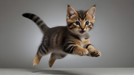 kitten jumping isloated .Generative AI