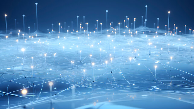 Digital technology white silver dotted line navigating future trajectories in the AI-landscape PPT background