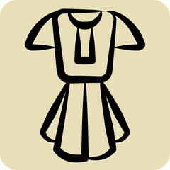 Icon Dress. related to Tennis Sports symbol. hand drawn style. simple design illustration