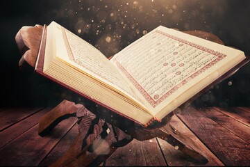 Holy Al Quran book with written calligraphy