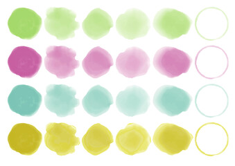 水彩テクスチャ 丸（ベクター）