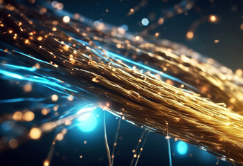 'illustration 3d background technology cable fiber optical connection network communication datum information digital cyberspace tech computer wire speed transfer light concept global line'