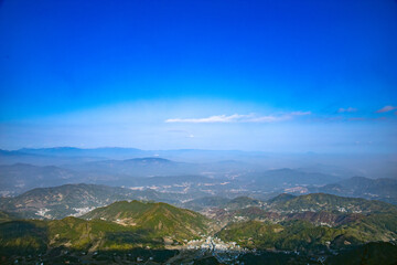 Zhufengding, Ganzhou City, Jiangxi Province - wind turbines on high mountains